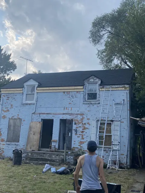 Full exterior rehab of a Detroit home underway
