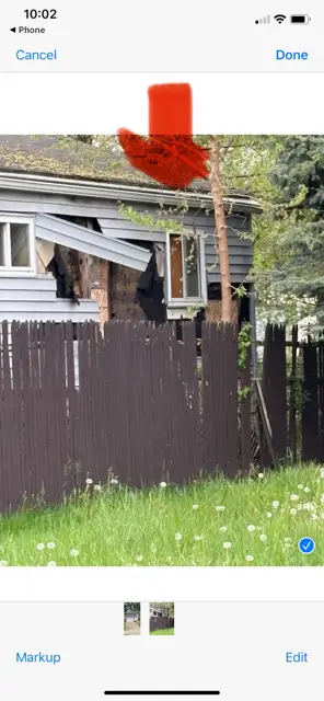 Storm-damaged siding