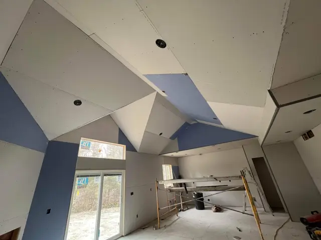 Drywall hung and taped