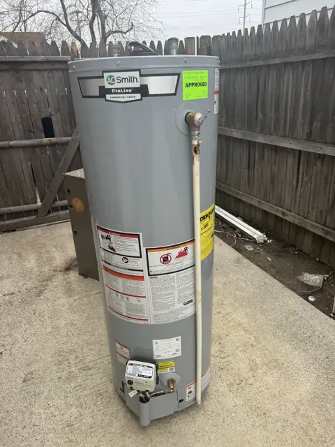 Water heater install with approval tag