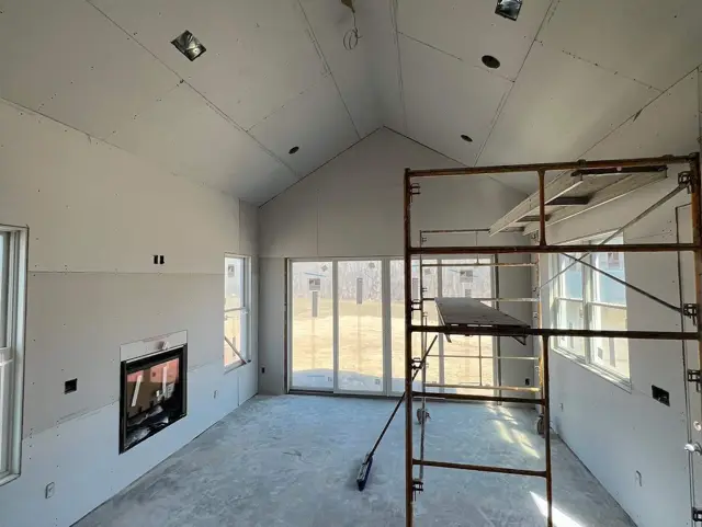 Vaulted addition, lighting roughed in