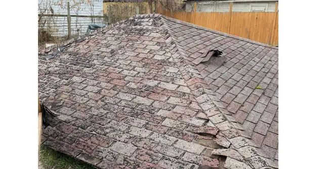 Worn roof ready for tear-off