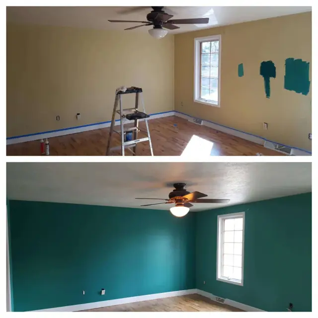 Fresh paint, before and after