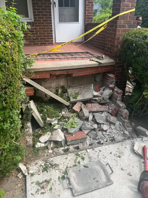 Porch demo down to the footing