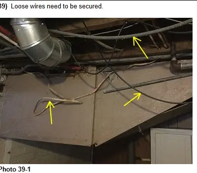 Inspector flag: unsecured wiring