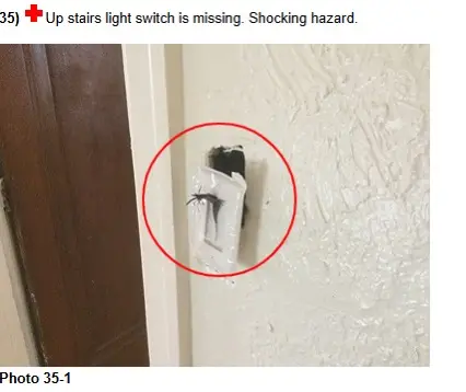 Inspector flag: missing switch cover