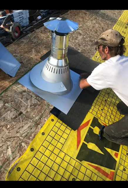 Roof vent flashing install