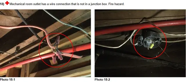 Inspector flag: open splice outside a junction box